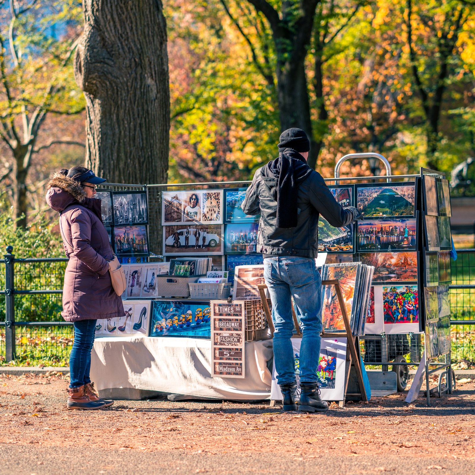 An outdoor art display.