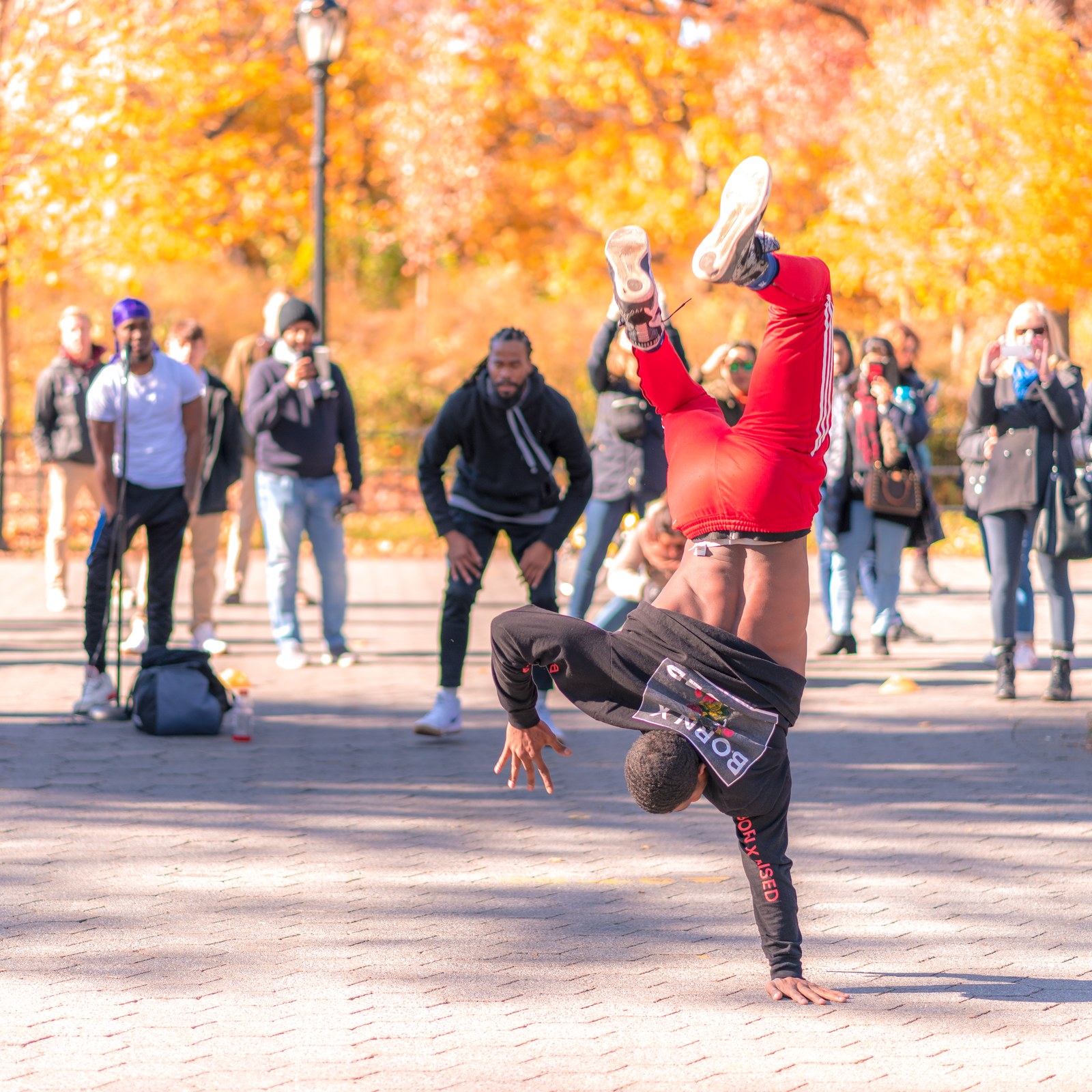 A dance performance in a park.