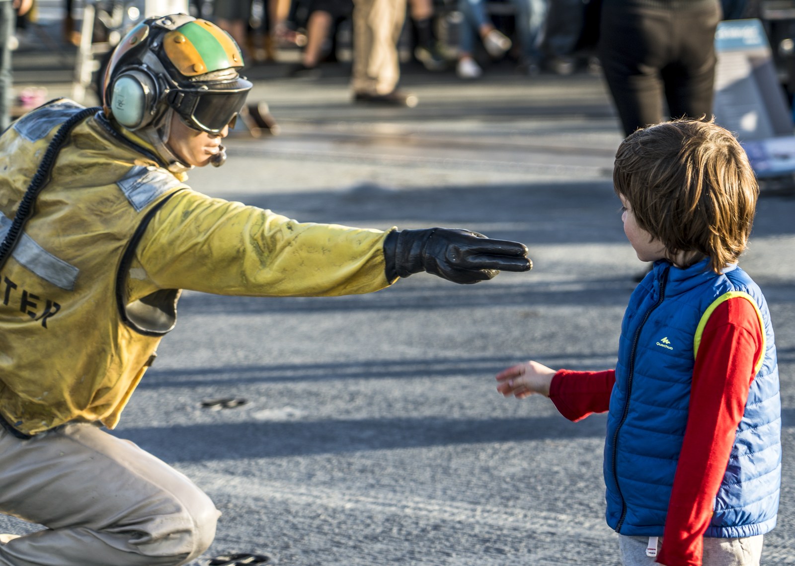 A costumed figure encountered on the street.